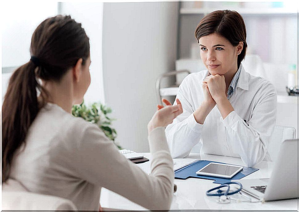 Woman in medical consultation