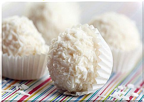 white chocolate coconut truffles