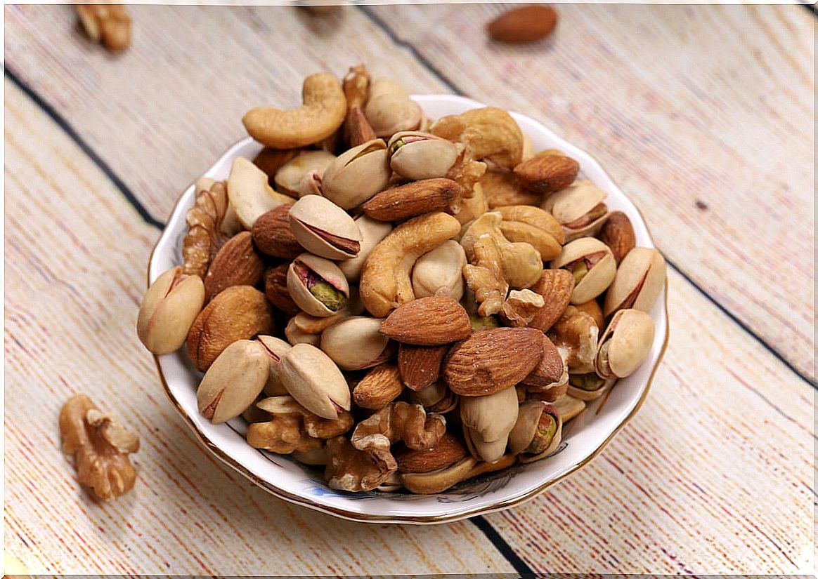 Nuts in a bowl.